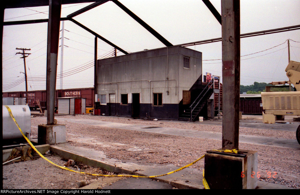 Remaining part of engine house being dismantled